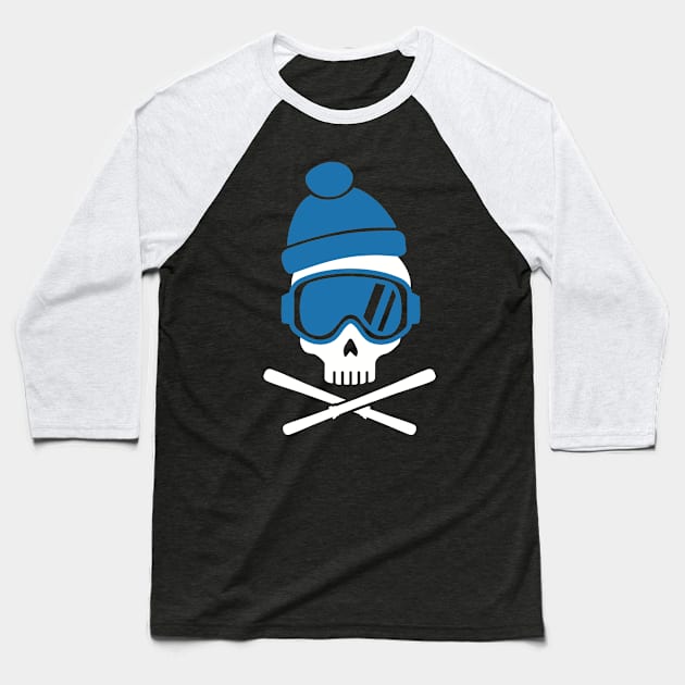 Ski skull Baseball T-Shirt by Designzz